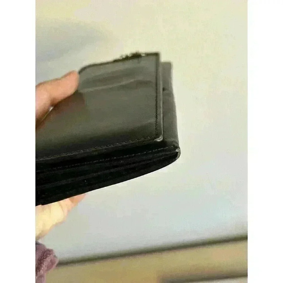 GUCCI Black Leather‎ Long Folded Wallet With Button Closure. Vintage, Classic - Picture 3 of 16